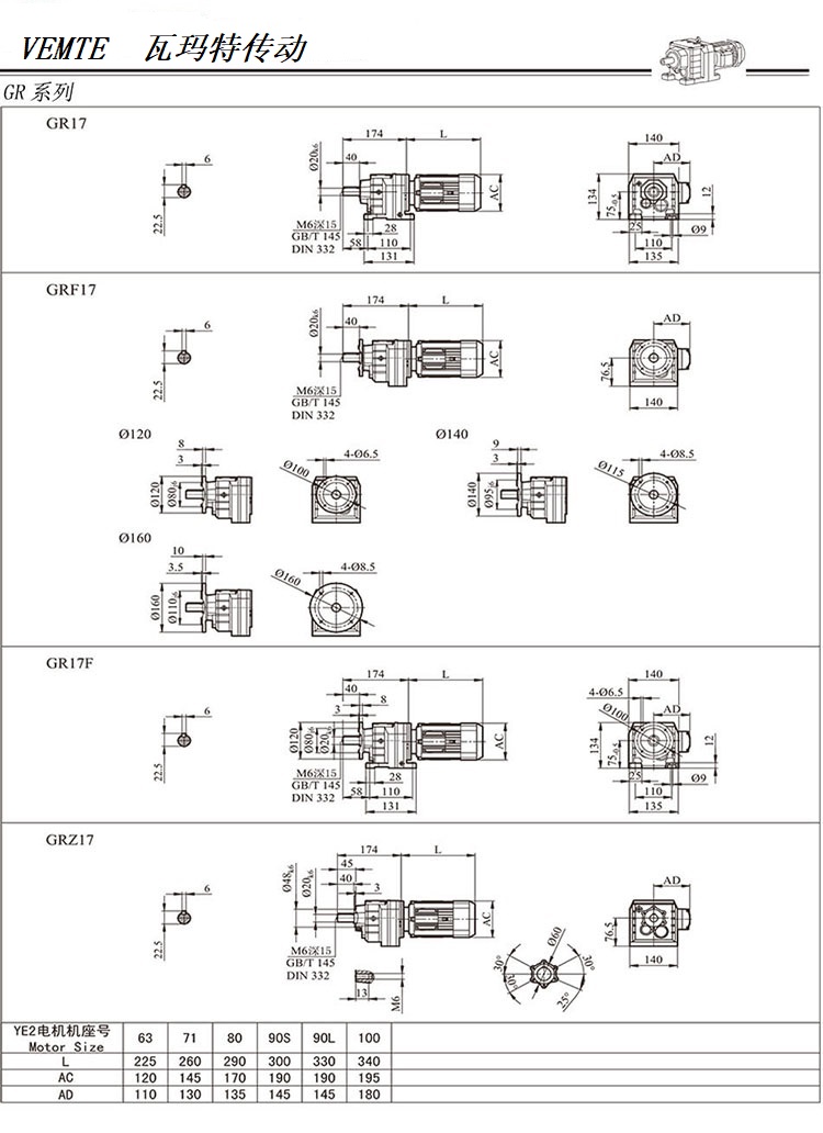 R17減速機(jī)圖紙，R00系列齒輪減速器尺寸圖